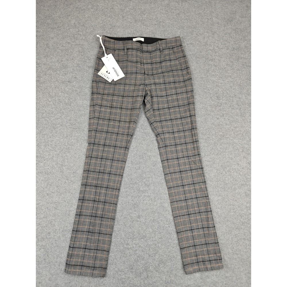 Dondup Pants Mens 29x30 Gray Gaubert Plaid Tweed Stretch Cotton Made Italy New